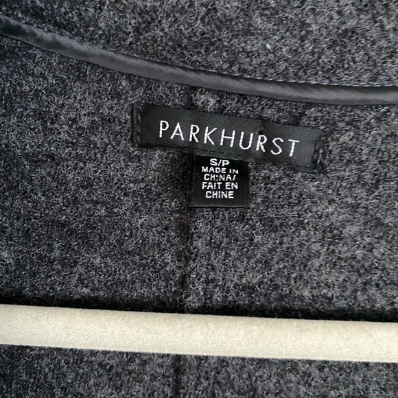 Parkhurst Sweater Size Small Grey 100% Wool Open Front Cardigan Thick Cozy - Picture 3 of 10
